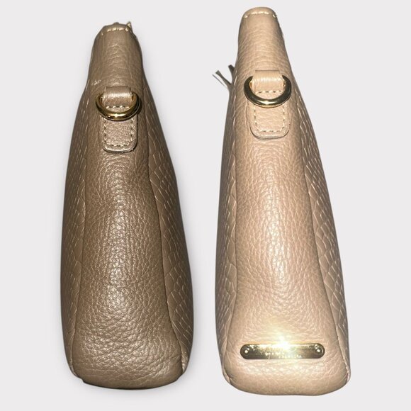 GiGi New York Hailey Crossbody Bag Taupe Python Embossed Leather Tassel Clutch - Picture 7 of 9